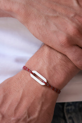 Bracelet - Le maillon régate - Acétate blanc