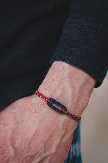 Bracelet - Regatta link - Black acetate