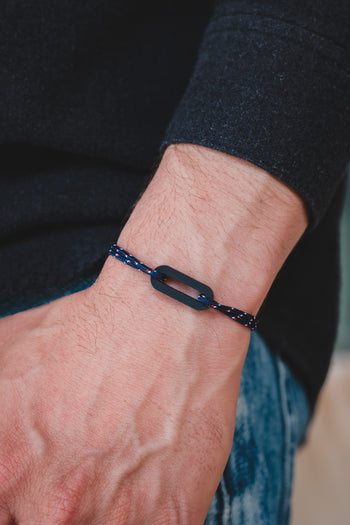 Bracelet - Regatta link - Black acetate