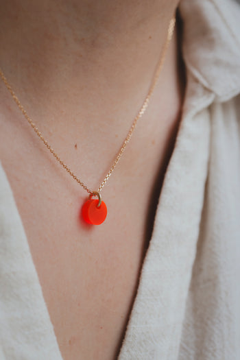 Necklace - Neon Coral