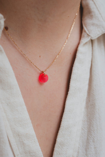 Necklace - Neon Coral